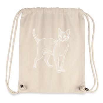 Cat Lineart - Stanley/Stella Recycled Gym Bag - natural - Front