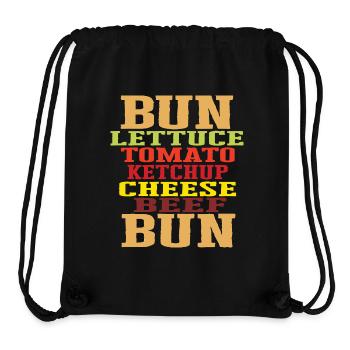 Burger Zutaten Typografie Cheeseburger Aufbau - Stanley/Stella recycelter Gym Bag - Schwarz - Vorne