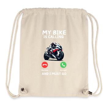 Bike Life – Cadeau de motard parfait - Sac à cordon recyclé Stanley/Stella - blanc naturel - Devant