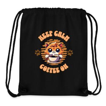 Keep calm Coffee on - Katze - Stanley/Stella recycelter Gym Bag - Schwarz - Vorne