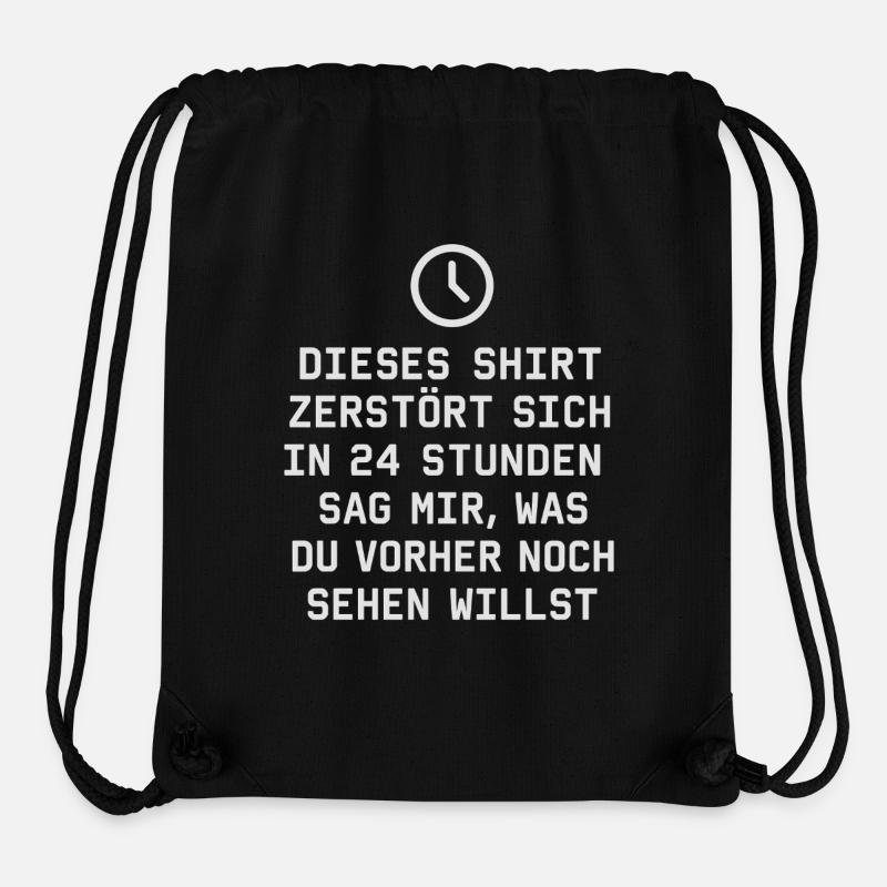 Countdown Shirt: Zerstört in 24 Stunden - Stanley/Stella recycelter Gym Bag - Schwarz