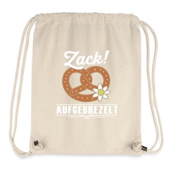 Zack aufbrezelt – Lustiger Tracht Spruch - Sac à cordon recyclé Stanley/Stella - blanc naturel - Devant