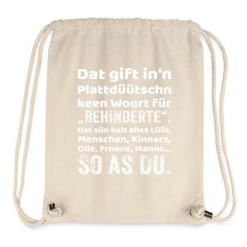 Low German Provocation Inclusion - Stanley/Stella Recycled Gym Bag - natural - Front