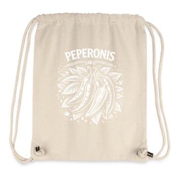 Chili pepperoni line art - Stanley/Stella Recycled Gym Bag - natural - Front