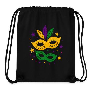 Carnival Masks with Stars & Colorful Feathers - Stanley/Stella Recycled Gym Bag - black - Front