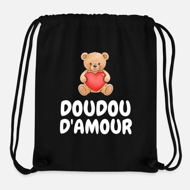 Doudou d'amour Humour Cadeau Mignon - Sac à cordon recyclé Stanley/Stella - noir