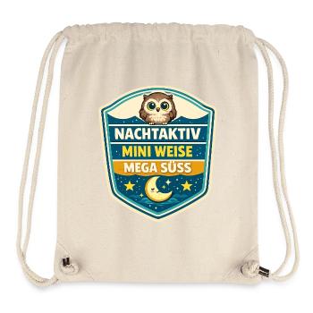 Nachtaktiv Weise Mega Süß - Stanley/Stella recycelter Gym Bag - Naturweiß - Vorne