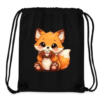 Kawaii Fuchs Herzzeichen - Stanley/Stella recycelter Gym Bag - Schwarz - Vorne