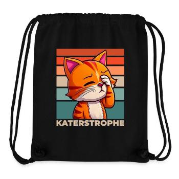 Katze Katastrophe Katerstrophe Lustig Spruch - Stanley/Stella recycelter Gym Bag - Schwarz - Vorne