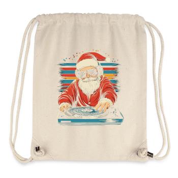 Père Noël avec des lunettes de soleil à la platine - Sac à cordon recyclé Stanley/Stella - blanc naturel - Devant
