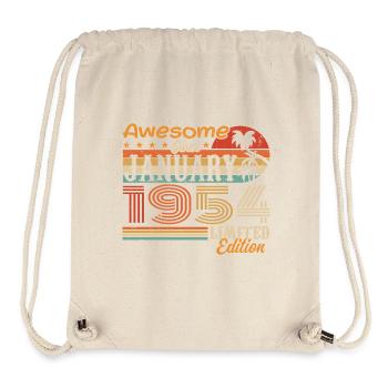 Geburtstagsgeschenk - geboren im Januar 1954 - Stanley/Stella recycelter Gym Bag - Naturweiß - Vorne