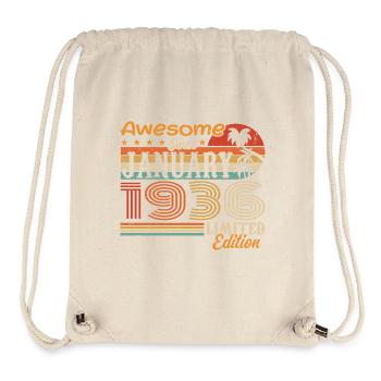 Birthday Gift - Born in January 1936 - Stanley/Stella Recycled Gym Bag - natural - Front