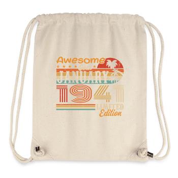 Birthday Gift - Born in January 1941 - Stanley/Stella Recycled Gym Bag - natural - Front