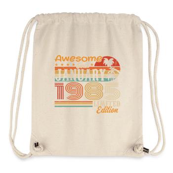Geburtstagsgeschenk - geboren im Januar 1985 - Stanley/Stella recycelter Gym Bag - Naturweiß - Vorne