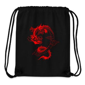 DRAGON 🐉 ROUGE JAPONAIS Dragon chinois - Sac à cordon recyclé Stanley/Stella - noir - Devant