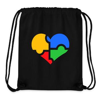 Autism Autist Love Heart Puzzle - Stanley/Stella Recycled Gym Bag - black - Front
