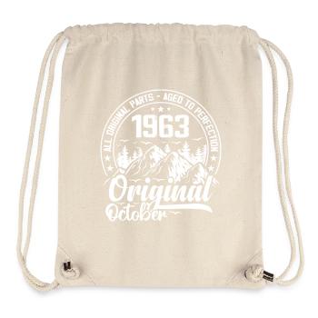 Oktober 1963 Original:61 Jahre altes Geburtstagsgeschenk - Stanley/Stella recycelter Gym Bag - Naturweiß - Vorne