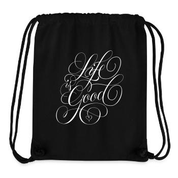 Life is Good - Stanley/Stella recycelter Gym Bag - Schwarz - Vorne