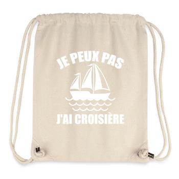 Je peux pas j'ai croisiere - Sac à cordon recyclé Stanley/Stella - blanc naturel - Devant