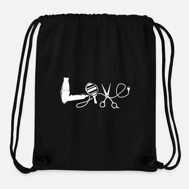 Coiffeuse amour coiffeur professionnel cadeau - Sac à cordon recyclé Stanley/Stella - noir