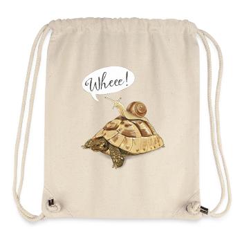 Joyride avec tortue et escargot (anglais) - Sac à cordon recyclé Stanley/Stella - blanc naturel - Devant