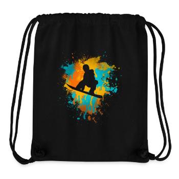 Snowboard - Stanley/Stella recycelter Gym Bag - Schwarz - Vorne