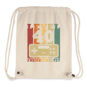 Level 40 Freigeschaltet - Stanley/Stella recycelter Gym Bag - Naturweiß - Vorne