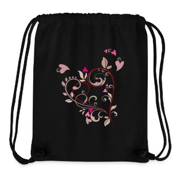 Heart Ornament - Stanley/Stella Recycled Gym Bag - black - Front