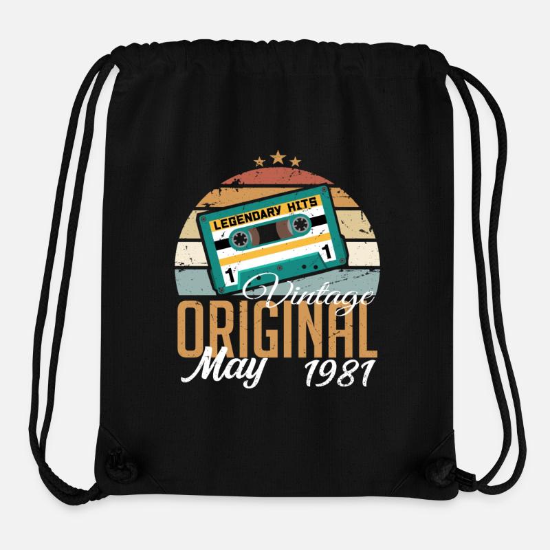 May 1981 Birthday Gift 1981 May - May 1981 - Stanley/Stella Recycled Gym Bag - black