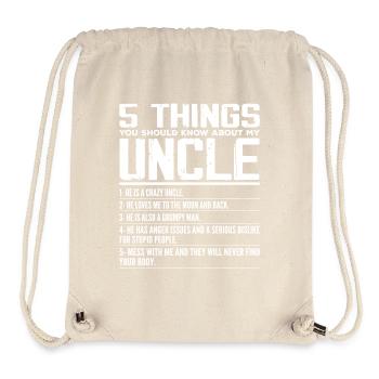 5 Things You Should Know About My Uncle Fun Uncle - Sac à cordon recyclé Stanley/Stella - blanc naturel - Devant