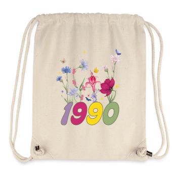 Year of birth 1990 wildflowers - Stanley/Stella Recycled Gym Bag - natural - Front