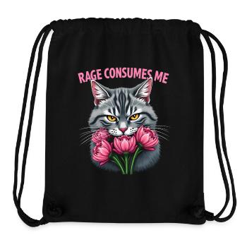 Rage Consumes Me Lustiges Katzenblümchen - Stanley/Stella recycelter Gym Bag - Schwarz - Vorne