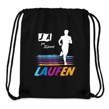 JA zu Laufen & Sport 🏃 Laufsport, Running, Joggen - Stanley/Stella recycelter Gym Bag - Schwarz - Vorne