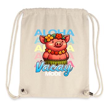 Tropical Pig Holiday Mode - Stanley/Stella Recycled Gym Bag - natural - Front