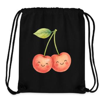 Kuschelige Kirschpärchen Kirsche Obst Sommer Liebe - Stanley/Stella recycelter Gym Bag - Schwarz - Vorne