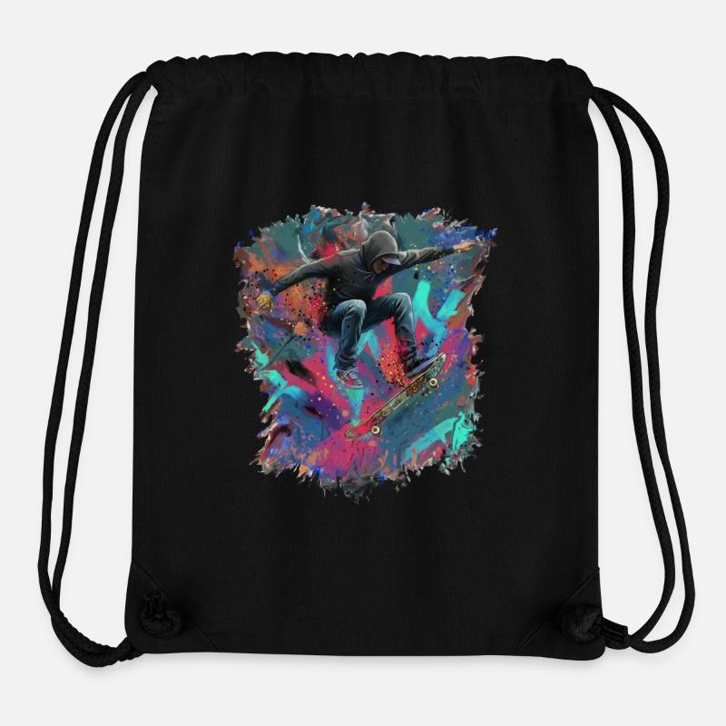 Skateboarding - Sac à cordon recyclé Stanley/Stella - noir