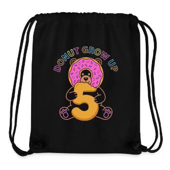 Donut Grow Up 5th Birthday Bear - Stanley/Stella Recycled Gym Bag - black - Front