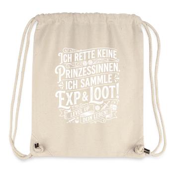 Ich rette keine Prinzessinnen, ich sammle EXP - Stanley/Stella recycelter Gym Bag - Naturweiß - Vorne