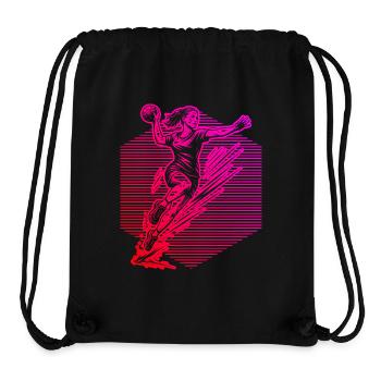 Message clair de handball pour les femmes - Sac à cordon recyclé Stanley/Stella - noir - Devant