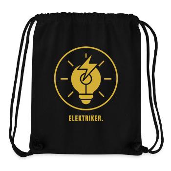 Minimalist Electrician Design Gold – Gift - Stanley/Stella Recycled Gym Bag - black - Front