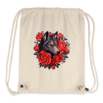 Gothic Wolf und Rosen Illustration - Stanley/Stella recycelter Gym Bag - Naturweiß - Vorne