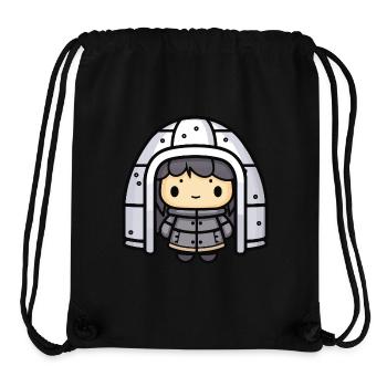 Iglu Eskimo Winter Comic - Stanley/Stella recycelter Gym Bag - Schwarz - Vorne