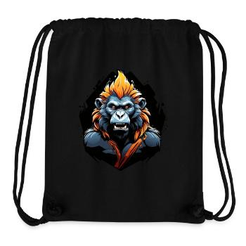 wütender Pavian mit langen Zähnen - Stanley/Stella recycelter Gym Bag - Schwarz - Vorne