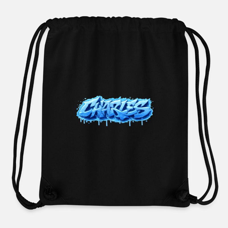 Graffiti Charles Navnegave Ideel Printbar - Stanley/Stella recycled gym bag - sort