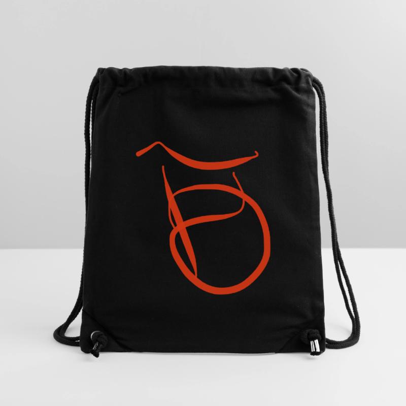 Oranger B auf schwarzem Pullover Stanley/Stella recycelter Gym Bag