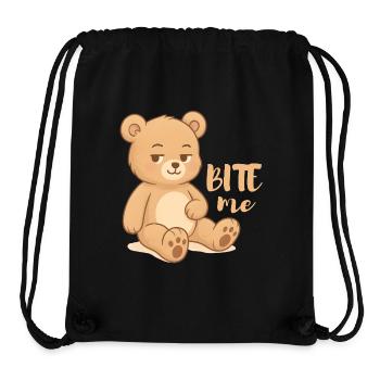 Frecher Teddy-Cutesy Design mit Attitüde - bite me - Stanley/Stella recycelter Gym Bag - Schwarz - Vorne