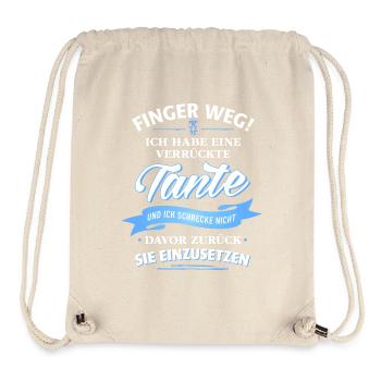 Finger weg! verrückte Tante Verwandte Familie Kind - Stanley/Stella recycelter Gym Bag - Naturweiß - Vorne