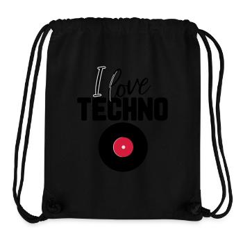 I love Techno - Stanley/Stella recycelter Gym Bag - Schwarz - Vorne