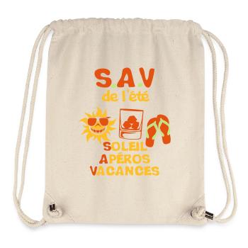 aperos Sonne Urlaub sav Alkohol Zunge - Stanley/Stella recycelter Gym Bag - Naturweiß - Vorne