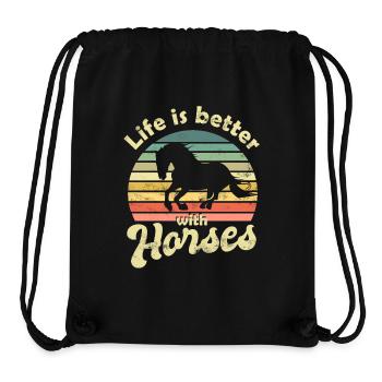 Pferd Pferde - Stanley/Stella recycelter Gym Bag - Schwarz - Vorne